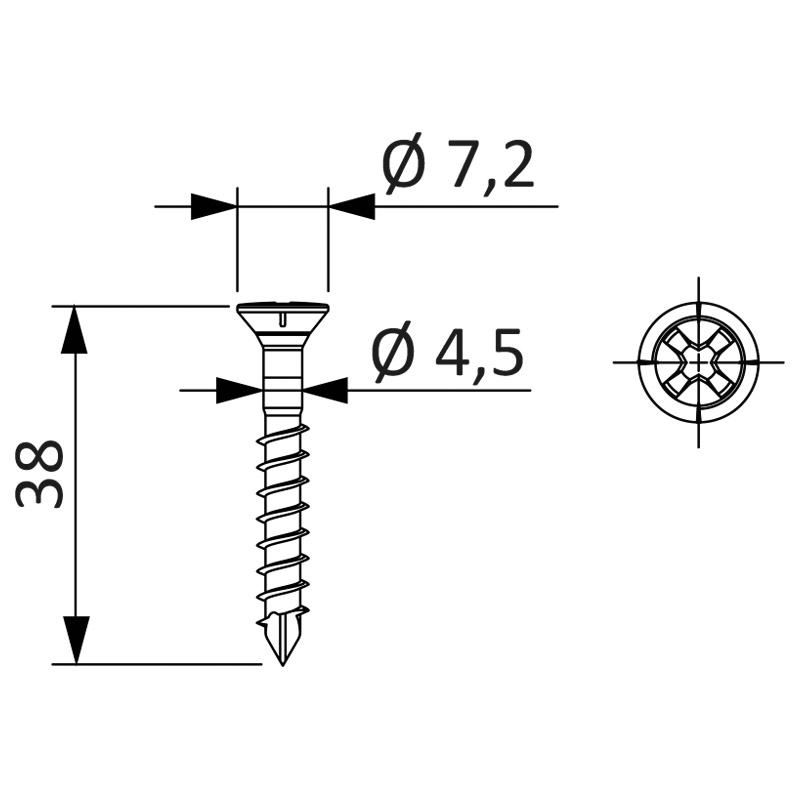 S-Fensterbauschrauben 4,5x38 bl.-ch K100 Produktbild BIGSKZ L