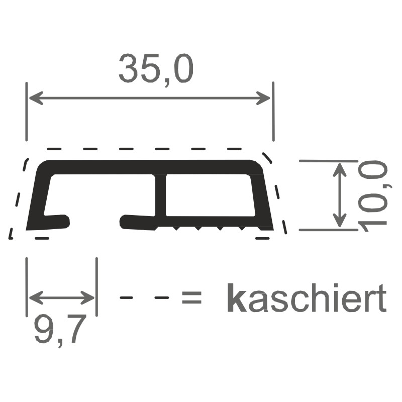 Abdeckprofil 35x10mm Lg.6,50m klipsbar Weiß Produktbild BIGSKZ L