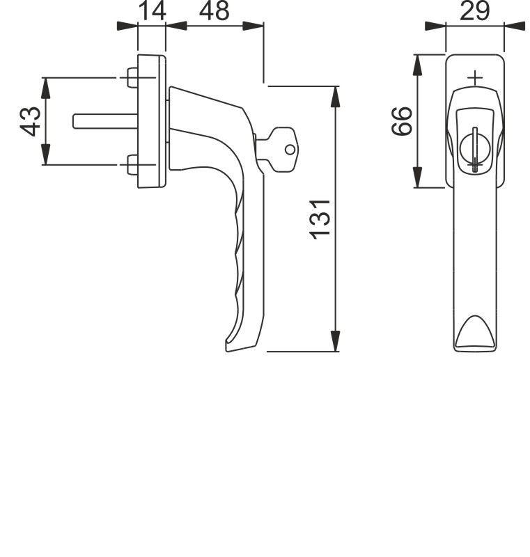 HOPPE Fenstergriff LONDON abschließbar Alu 90° mit Logo - 100 Nm ohne Schrauben Produktbild BIGSKZ L