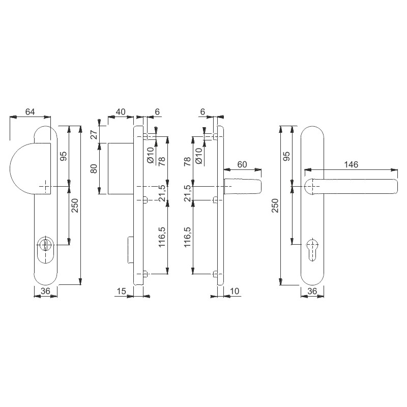 554/3359ZA/3357N/1313G Garnitur/ES1/F9016 verkehrsweiß/8mm/40mm vorst./Profilzylinder 92mm/67-72 mm/HOPPE-Logo Produktbild BIGSKZ L