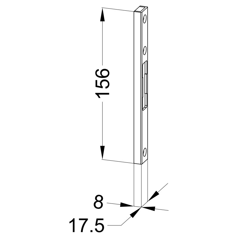 WINKHAUS T-SB STV-7 M Schwenkriegel-Schließblech Produktbild BIGSKZ L