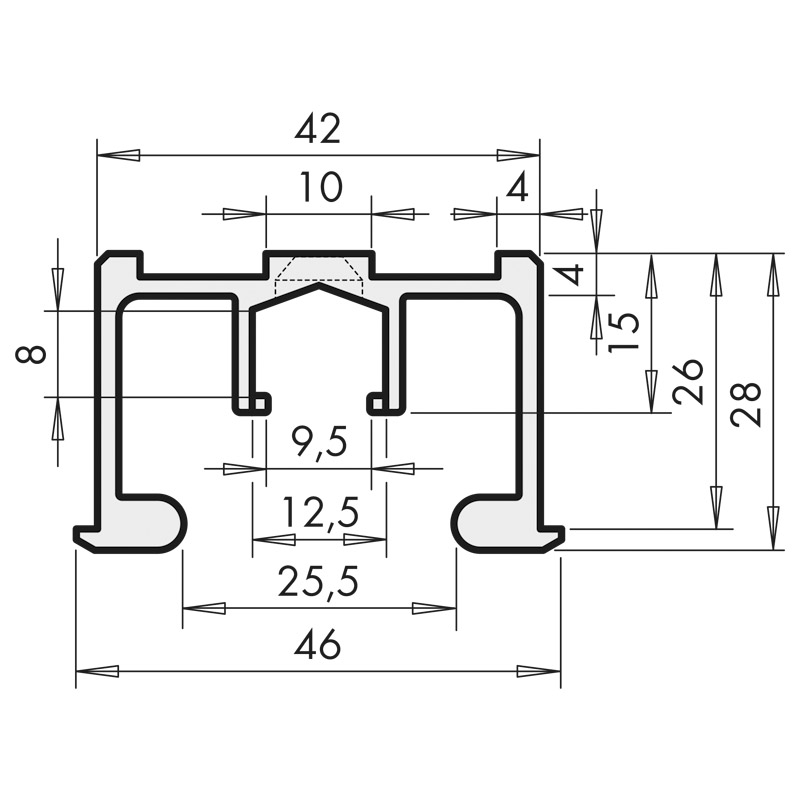FUEHRUNGSSCHIENE SC001 Gr.700 EV1 B1 Produktbild BIGSKZ L