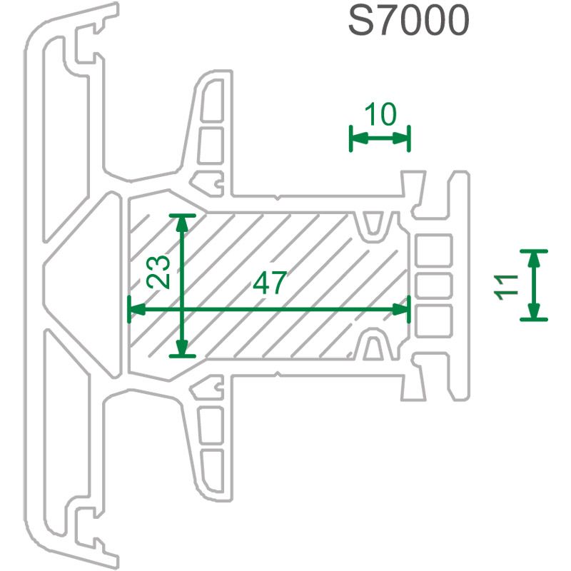 greenteQ Füllstück 23x47x1000 mm m.Steg Gealan Produktbild BIGSKZ L