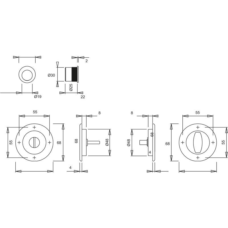 HOPPE Schiebetürset M471 Set 2 Produktbild BIGSKZ L