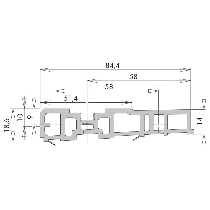 SIEGENIA Aufsatzschiene ECO PASS B171 S96 Holz IV68 Produktbild BIGSKZ L