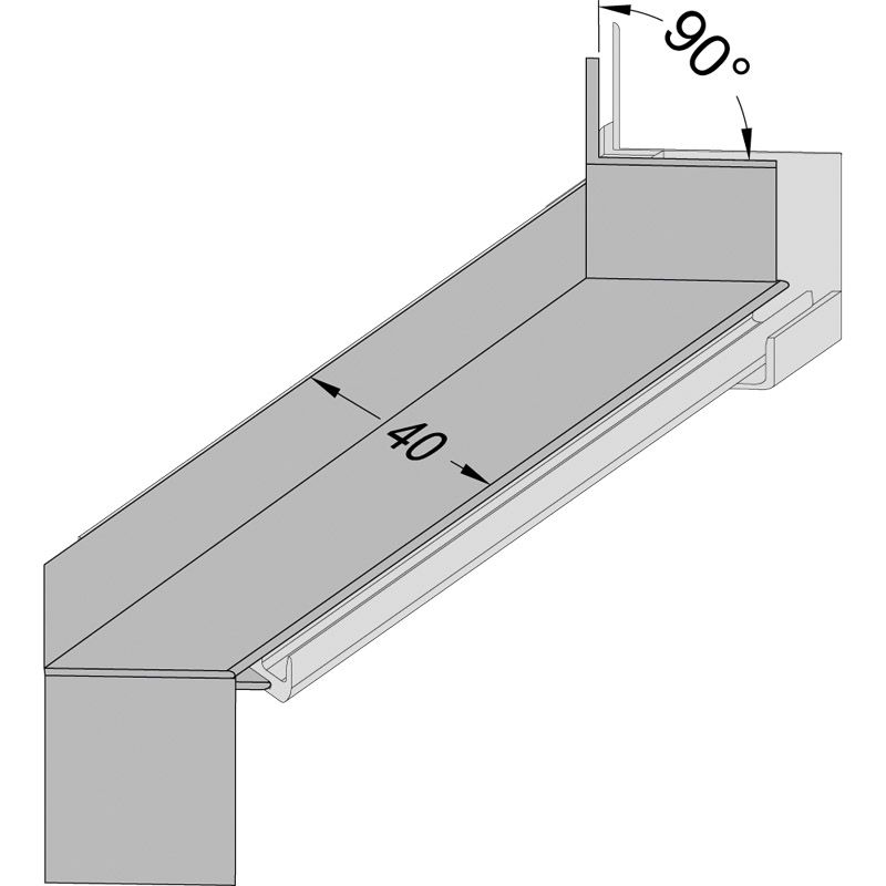 VFG400 90° EV1 silberfarbig - Aluminium-Verbinder inkl. Dichtset für Außenecke 90° zu VBH400 Produktbild BIGSKZ L