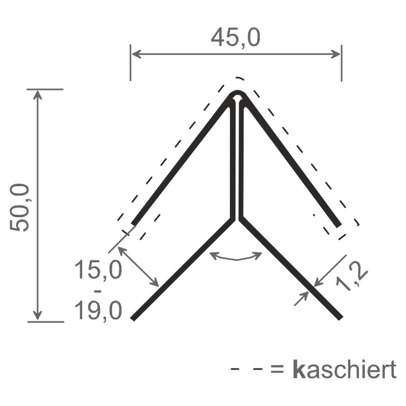 Eck-Profil Lg. 6,00m foliert 88 7505-167 Schokobraun Produktbild BIGSKZ L