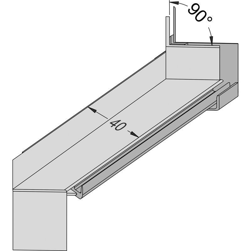 VFG250 90° EV1 silberfarbig - Aluminium-Verbinder mit Dichtset für Außenecke 90° zu VBH250 Produktbild BIGSKZ L
