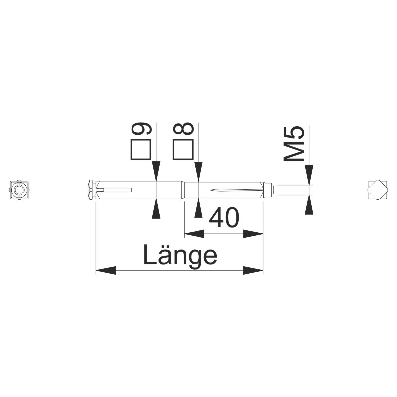 HOPPE efha-Spreizstift 9/8 mm mit Sicherungskopf Produktbild BIGSKZ L