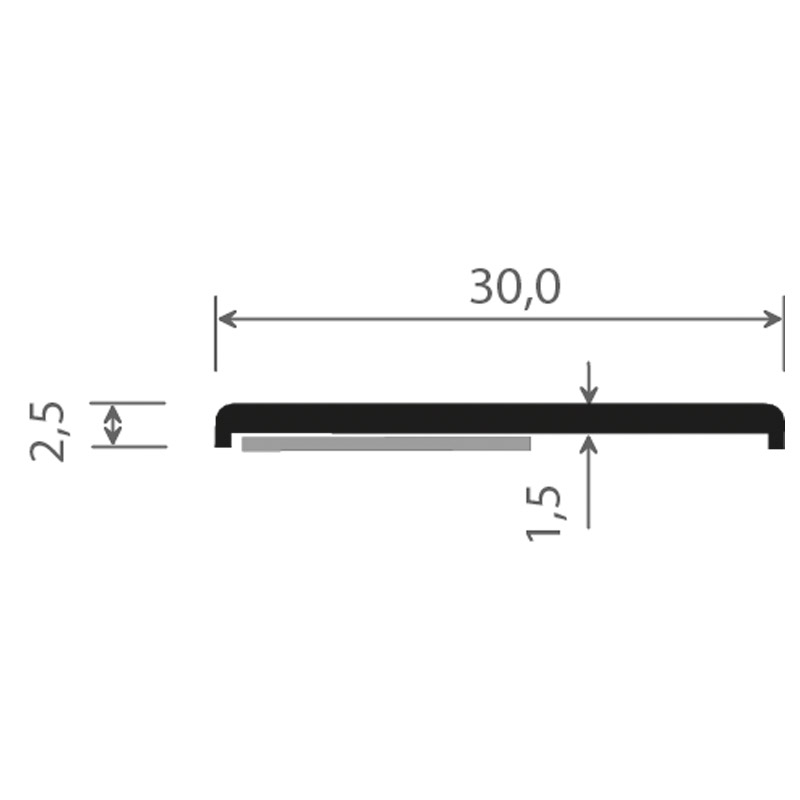 Flachprofil 30x2,5/1,5mm SK Lg. 6,00m Weiß, VE: 60m Produktbild BIGSKZ L