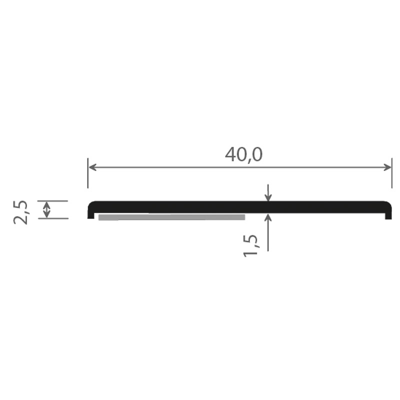 Flachprofil 40x2,5/1,5mm SK Lg. 6,00m Weiß, VE: 60m Produktbild BIGSKZ L