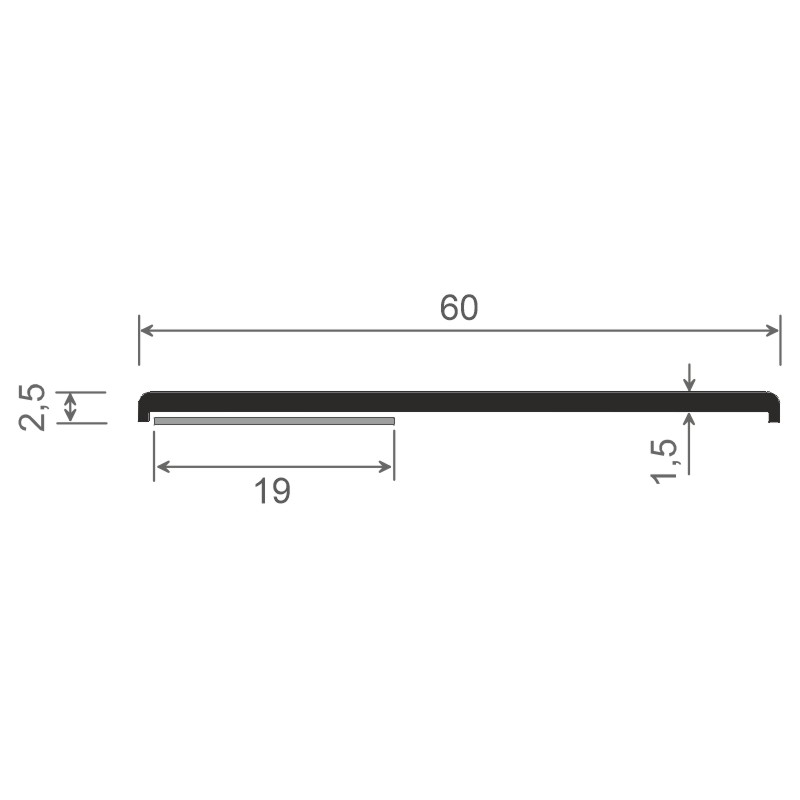 Flachprofil 60x2,5/1,5mm SK Lg. 6,00m Weiß, VE: 60m Produktbild BIGSKZ L
