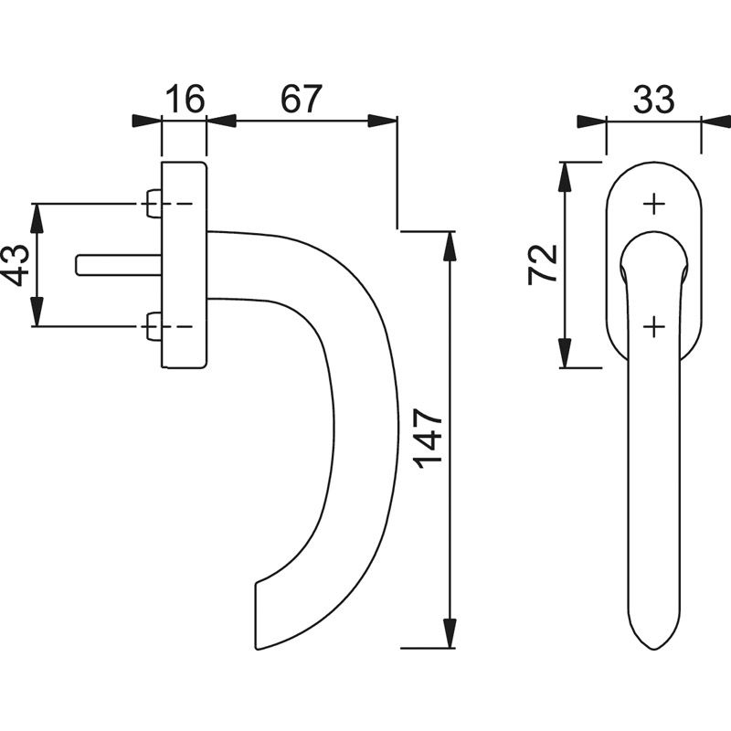 HOPPE Fenstergriff MARSEILLE 0138/US956 Secustik® - inkl. Schrauben Produktbild BIGSKZ L