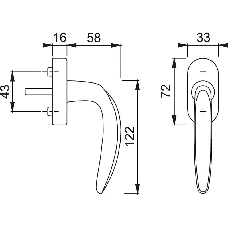 HOPPE Fenstergriff ATLANTA M0530/US956 Secustik® - inkl. Schrauben Produktbild BIGSKZ L