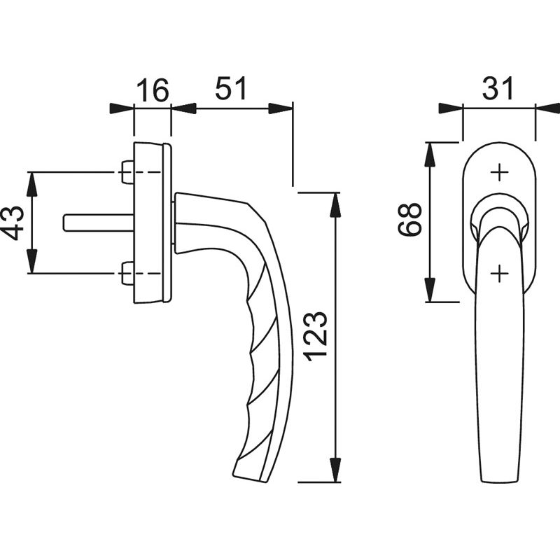 HOPPE Fenstergriff ATLANTA 0530/US952 Secustik® - inkl. Schrauben Produktbild BIGSKZ L