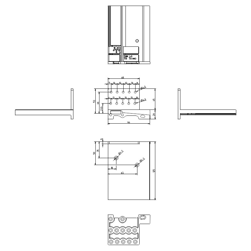 greenteQ Schwellenhalter univ. TB 70-140mm sw Produktbild BIGSKZ L