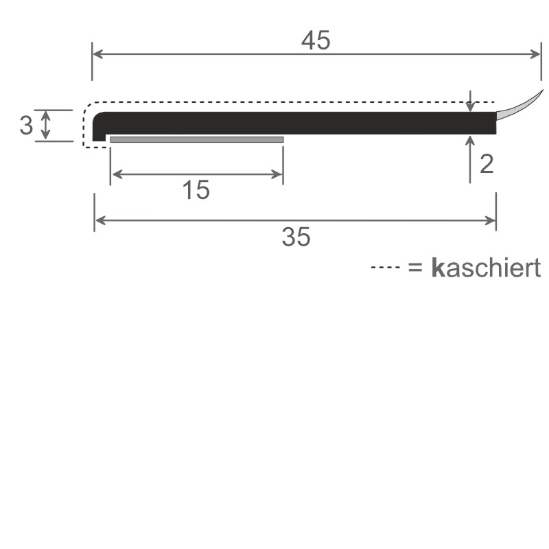 Flachprofil 40x3 mm WL SK Lg. 6,00 m foliert, WL Schwarz  80 9905-167 Maronibraun Produktbild BIGSKZ L