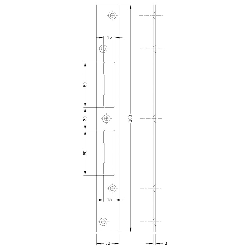 Sicherheitsschließblech 9M58 300 mm verzinkt Produktbild BIGSKZ L