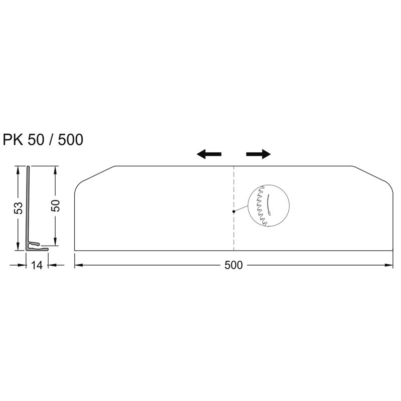 PK50/500 PUTZKANT.PROF.VE20 500mmRAL9016 Produktbild BIGSKZ L