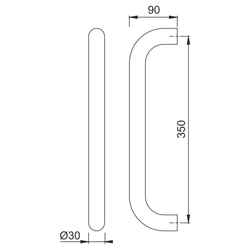 5010 F1 Alu natur/350 mm/BS-1102 (einseits an Kunststoff-/Aluminium und Holztüren)/Stück Produktbild BIGSKZ L