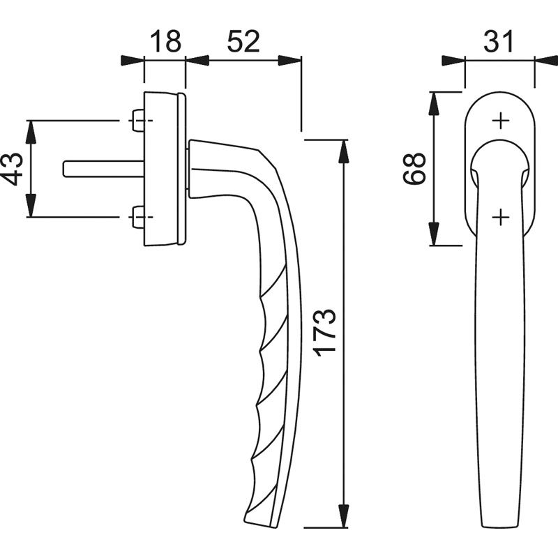 HOPPE PSK-Griff ATLANTA PSK-0530/US952-1 Secustik® - inkl. Schrauben Produktbild BIGSKZ L