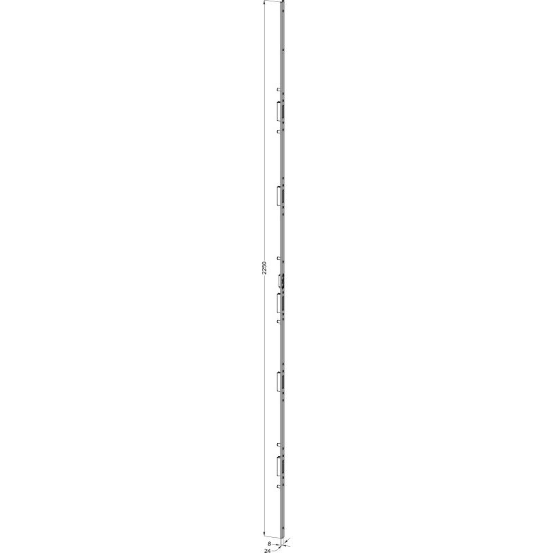 WINKHAUS T-SL U2413 B AVU FAB UMV4 einteilige Schließleiste für 4 Schwenkhaken Produktbild BIGSKZ L