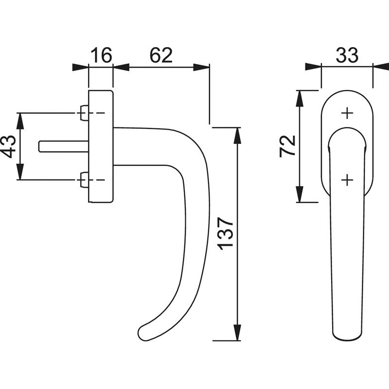 HOPPE Fenstergriff SAN FRANCISCO 0301/US956 Secustik® - inkl. Schrauben Produktbild BIGSKZ L