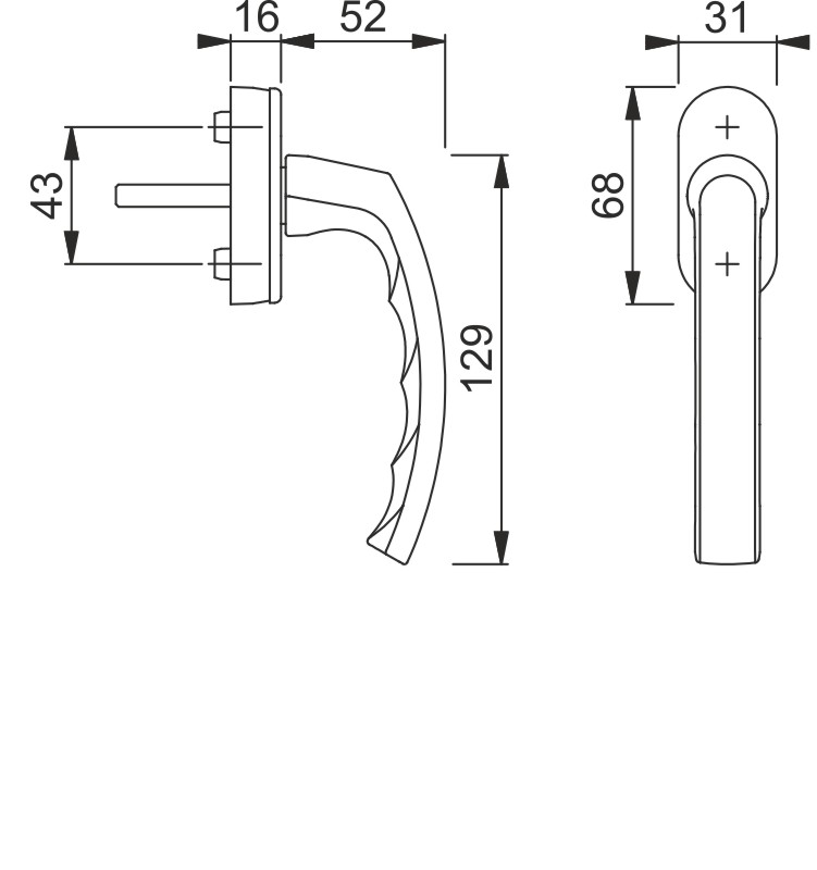 099/US952 F9016 verkehrsweiß/N10A, mit Arretierung, weiß/7mm/32-42mm vorst.//HOPPE-Logo/90°/M5x45mm + M5x50mm Produktbild BIGSKZ L