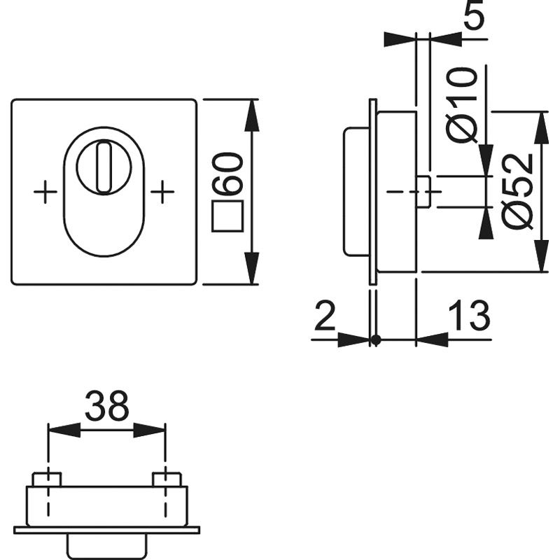 HOPPE Flach-Schutzrosette *E75ZNSB-ZA* Produktbild BIGSKZ L