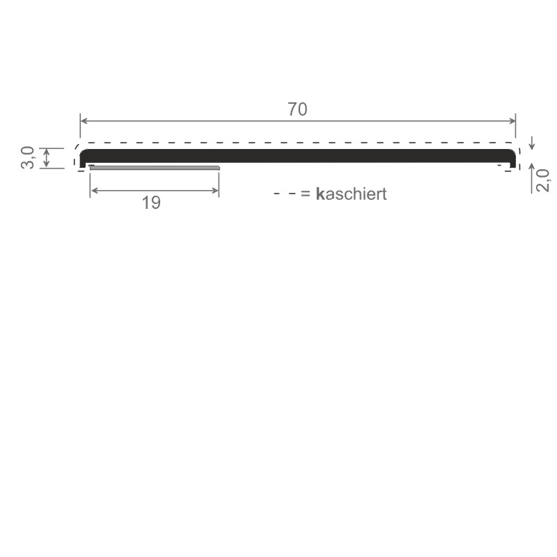 MENKE PVC-Flachprofil mit abgerundeten Ecken und Schaumklebeband Produktbild BIGSKZ L