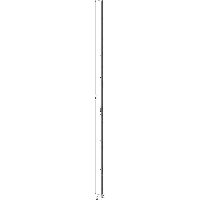 WINKHAUS T-SL U3001-1 AVU FAB SKG UMV4 einteilige Schließleiste für 4 Schwenkhaken Produktbild BIGSKZ L