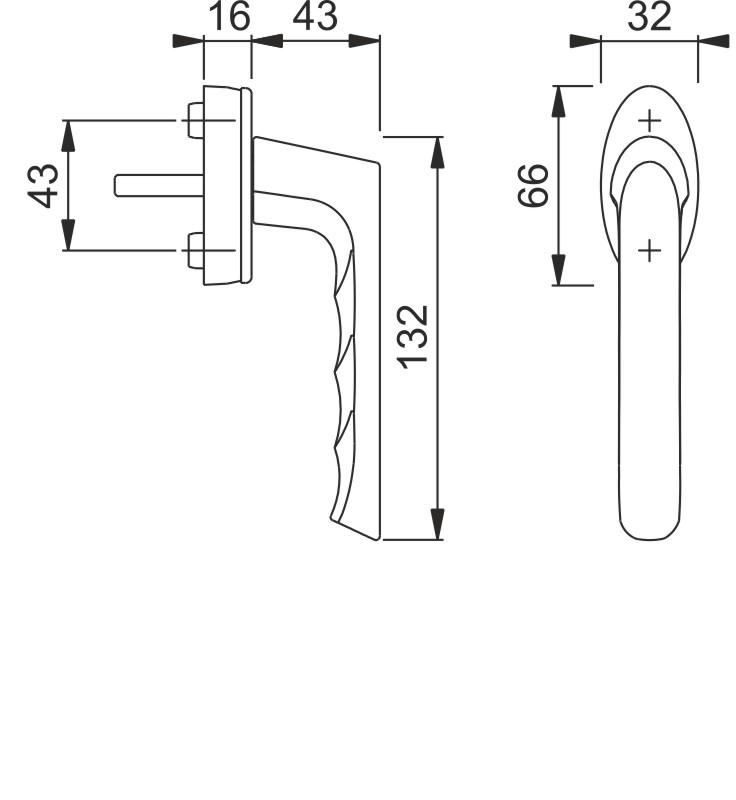 0739/US954 /F9 Alu Stahl/N10A, mit Arretierung, stahlgrau/7mm/32-42mm vorst./HOPPE-Logo/90°/M5x45mm + M5x50mm Produktbild BIGSKZ L