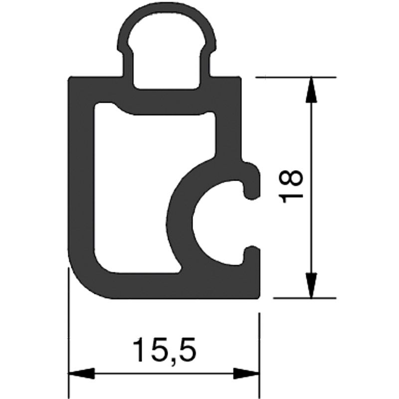 greenteQ Anschlagprofil TSAR11-1816-NL L=4,5 m Produktbild BIGSKZ L