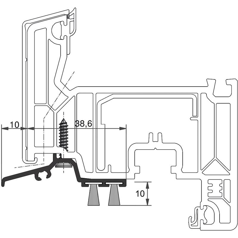 greenteQ Wetterschenkel WSA7610/BD10/BD10 VEKA SL82 NL L=1,95 m schwarz matt RAL 9005 Produktbild BIGSKZ L