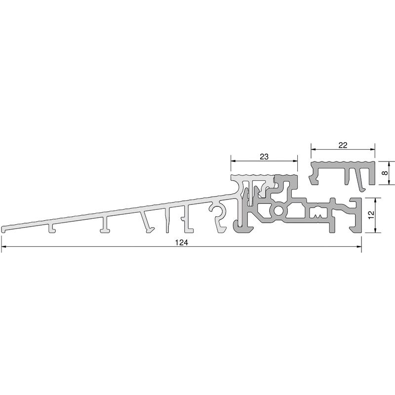 GKG Türschwelle 124 mm TS812411-FL mit loser Schließblechleiste 22 mm Produktbild BIGSKZ L