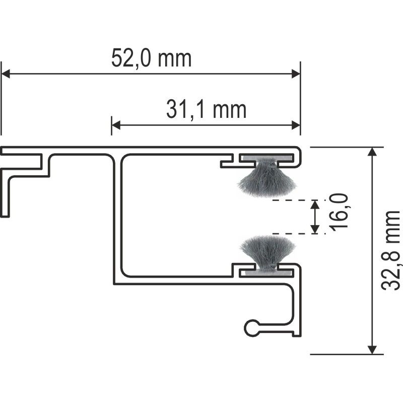 ALU-Rollladenführung IDEAL 52/33/14 Produktbild BIGSKZ L