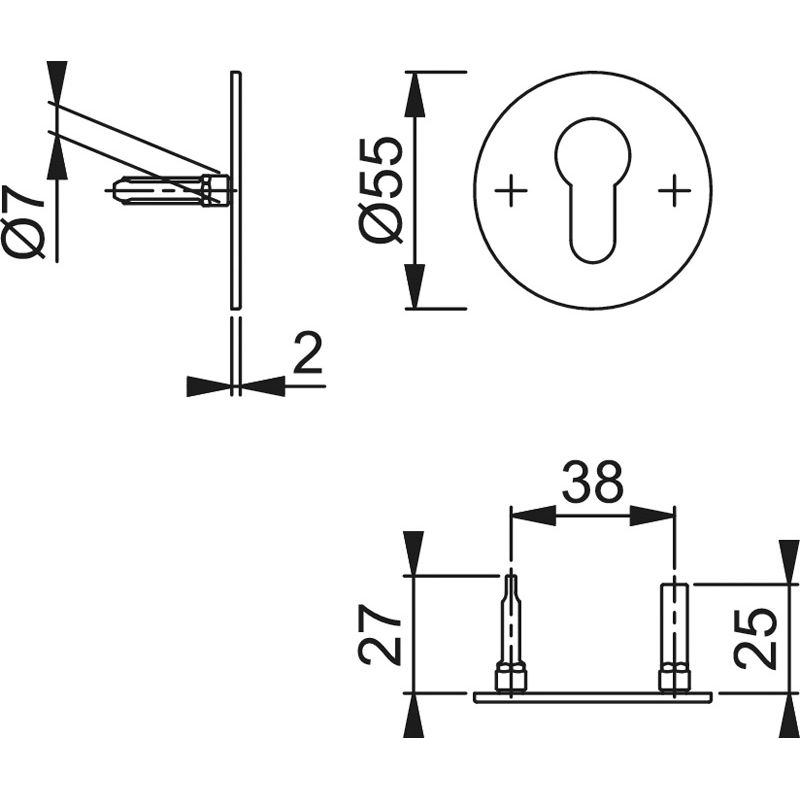 Schlüsselrosettenpaar E849NS PZ F69 Produktbild BIGSKZ L