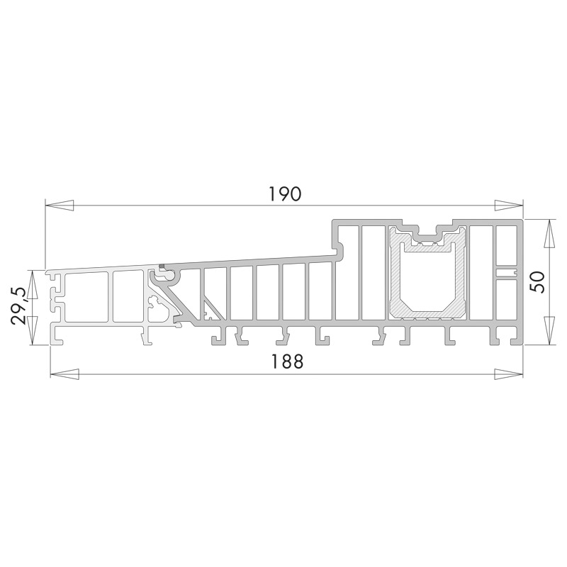 SIEGENIA Bodenschwelle ECO PASS B190 Gealan S9000 Produktbild BIGSKZ L
