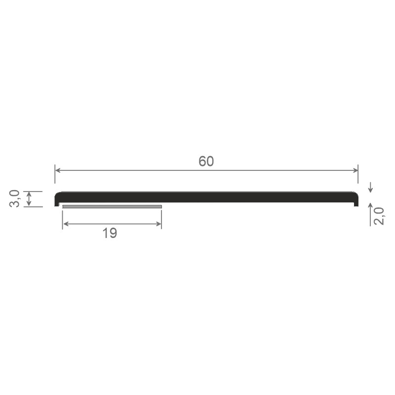 MENKE PVC-Flachprofil mit abgerundeten Ecken und Schaumklebeband Produktbild BIGSKZ L