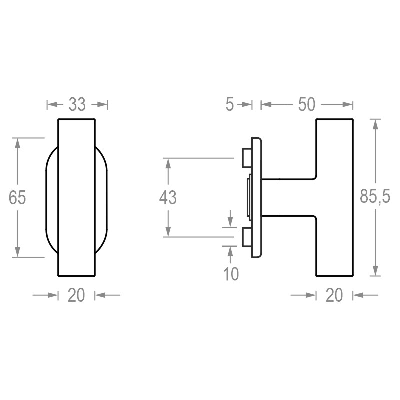 greenteQ Fenstergriff FG63.FRS.ER mit flacher Rosette Edelstahl - inkl. Schrauben Produktbild BIGSKZ L