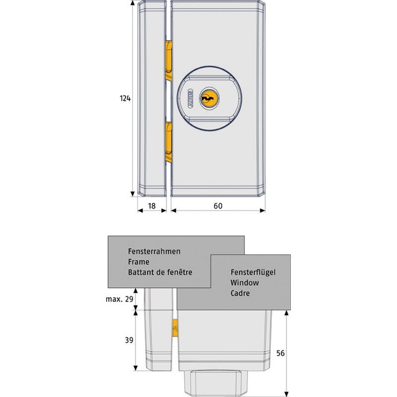 ABUS Fenster-Zusatzsicherung FTS96A Produktbild BIGSKZ L