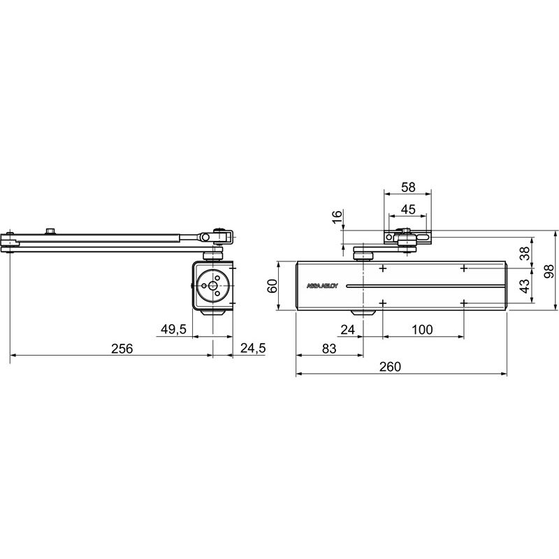 ASSA ABLOY Türschließer DC300 ohne Gestänge Produktbild BIGSKZ L