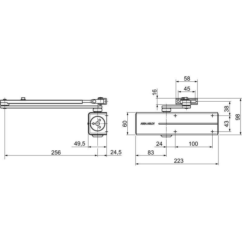 ASSA ABLOY Türschließer DC200 ohne Gestänge Produktbild BIGSKZ L