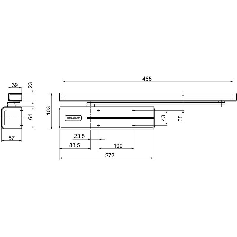 ASSA ABLOY Gleitschiene höhenverstellbar G195 Produktbild BIGSKZ L