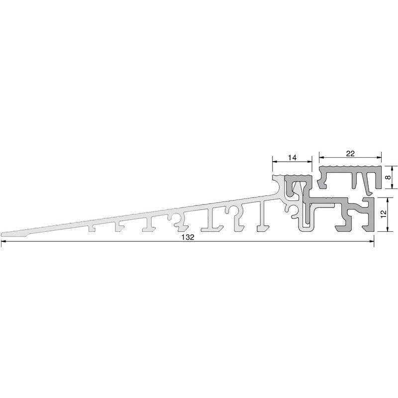GKG Türschwelle 132 mm TS513212-FL mit loser Schließblechleiste 22 mm Produktbild BIGSKZ L