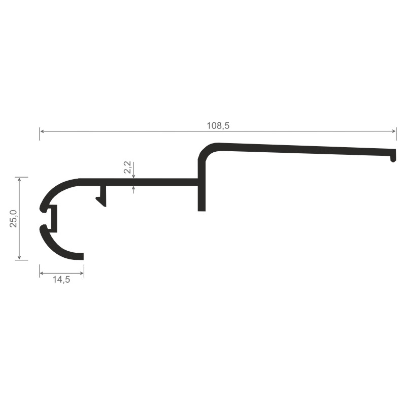 Abrollprofil 108,5mm Lg. 6,00m Braun, VE: 60m für Veka Produktbild BIGSKZ L