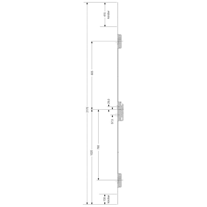 KFV Mehrfachverriegelung F16/35 BS2500 mit 2 Schwenkhaken und abgesetzter Softlockfalle Produktbild BIGSKZ L