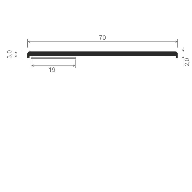 MENKE PVC-Flachprofil mit abgerundeten Ecken und Schaumklebeband Produktbild BIGSKZ L