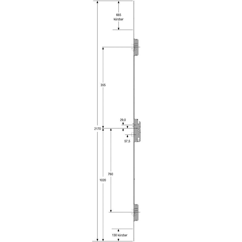 KFV Mehrfachverriegelung F20/65 BS2600 mit Rundbolzen, Schwenkhaken und abgesetzter Softlockfalle Produktbild BIGSKZ L
