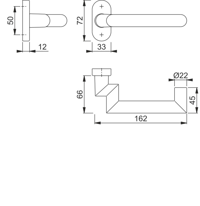 1401GF2/55 Halbgarnitur / F1 Alu natur / 8 mm / HOPPE-Logo Produktbild BIGSKZ L
